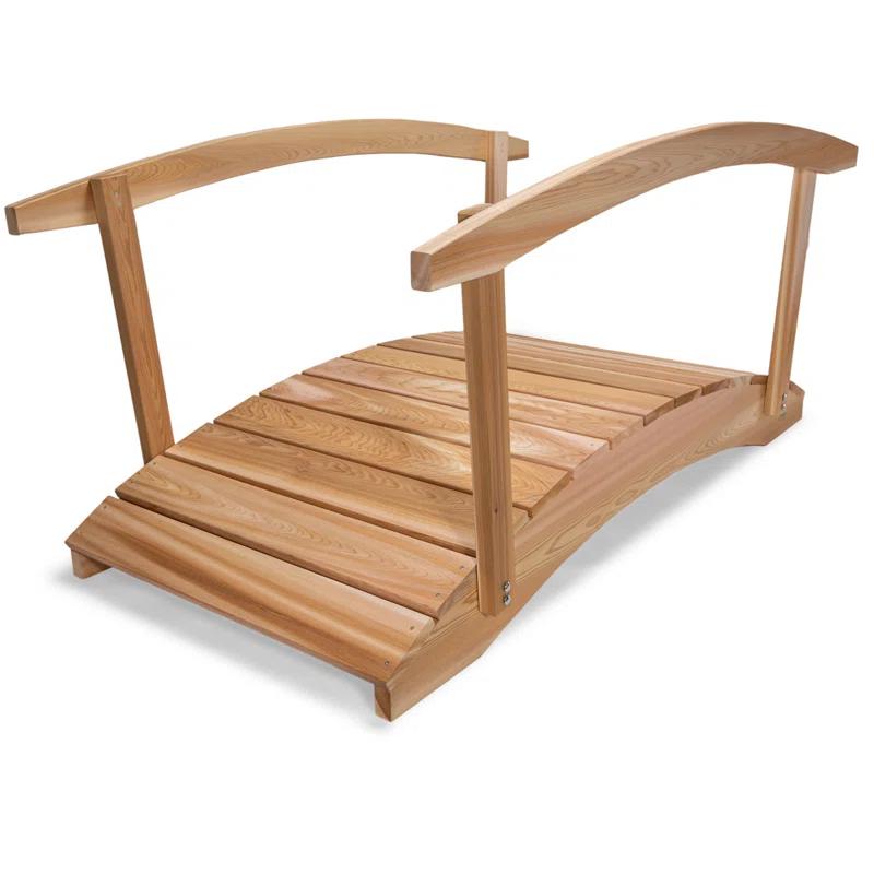 All Things Cedar Wood Garden Bridge with Side Rails