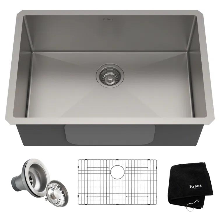 KRAUS Standart PRO™ Undermount 16 Gauge Stainless Steel Kitchen Sink