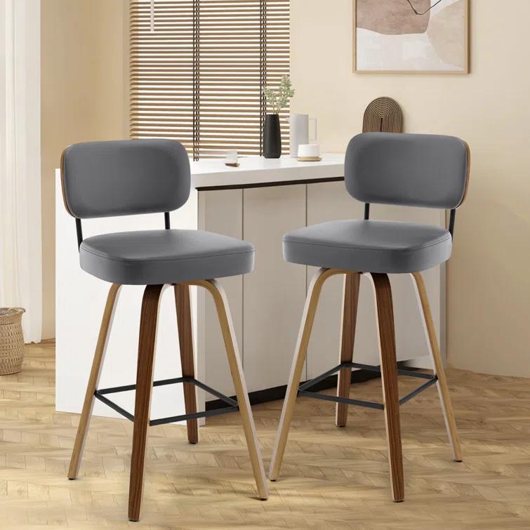 Corrigan Studio® Logreira Swivel Upholstered Counter & Bar Height Stool (Set of 2)