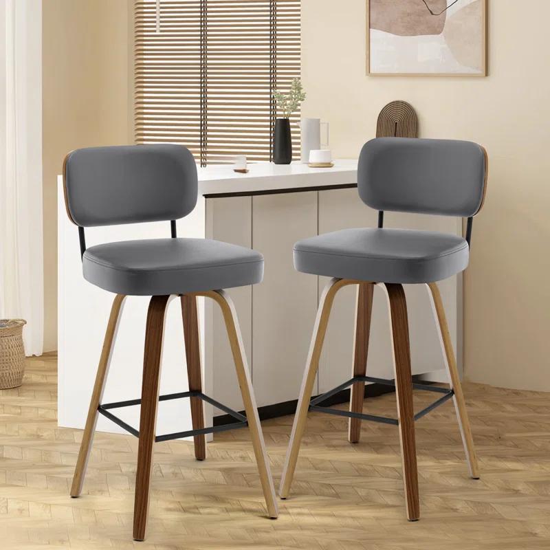 Corrigan Studio® Logreira Swivel Upholstered Counter & Bar Height Stool (Set of 2)