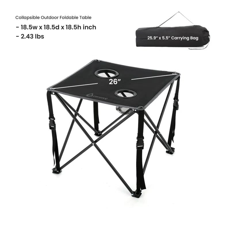 ARROWHEAD Outdoor Square Fabric Outdoor Folding Camping Table