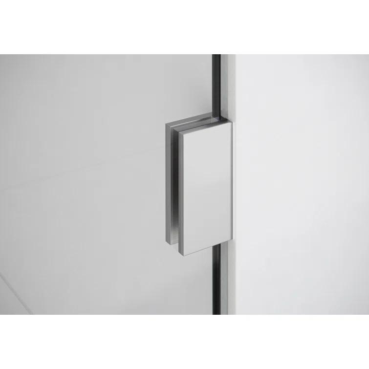 Glass Warehouse Illume 59.5 in. x 78 in. Fully Frameless Wall Hinge Shower Door GW-WH-59-5-BN