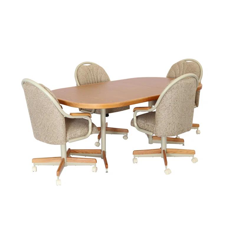 Caster Chair Company 5-Piece Extendable Double-Pedestal Caster Dining Set