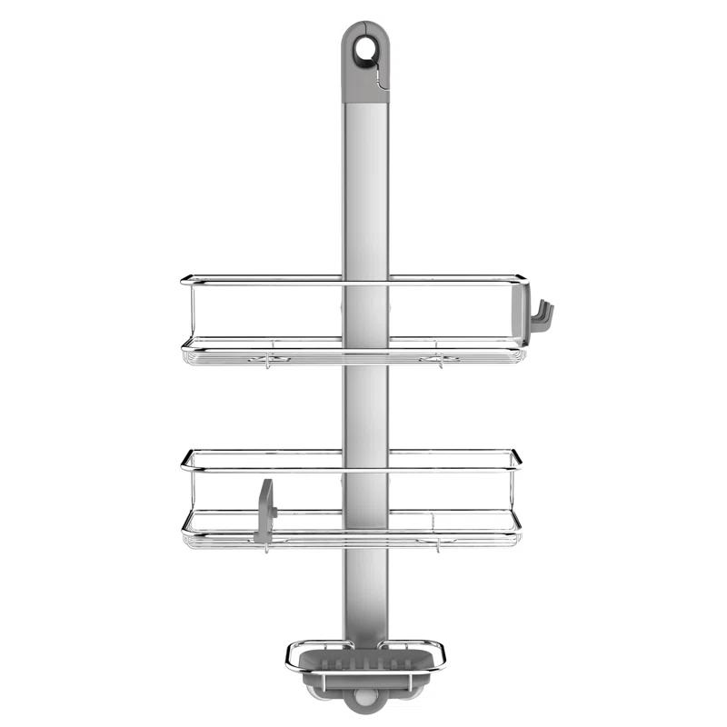 Simplehuman Medium Adjustable Shower Caddy, Stainless Steel/Anodized Aluminum Rust-Proof Frame