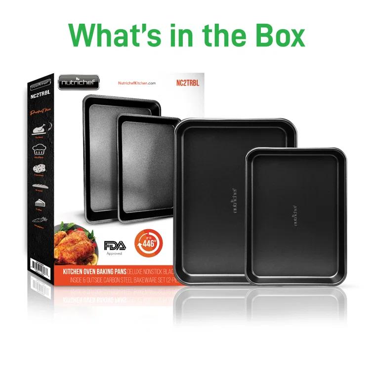 NutriChef NutriChef Non-Stick Steel 2 Piece Baking Sheet Set
