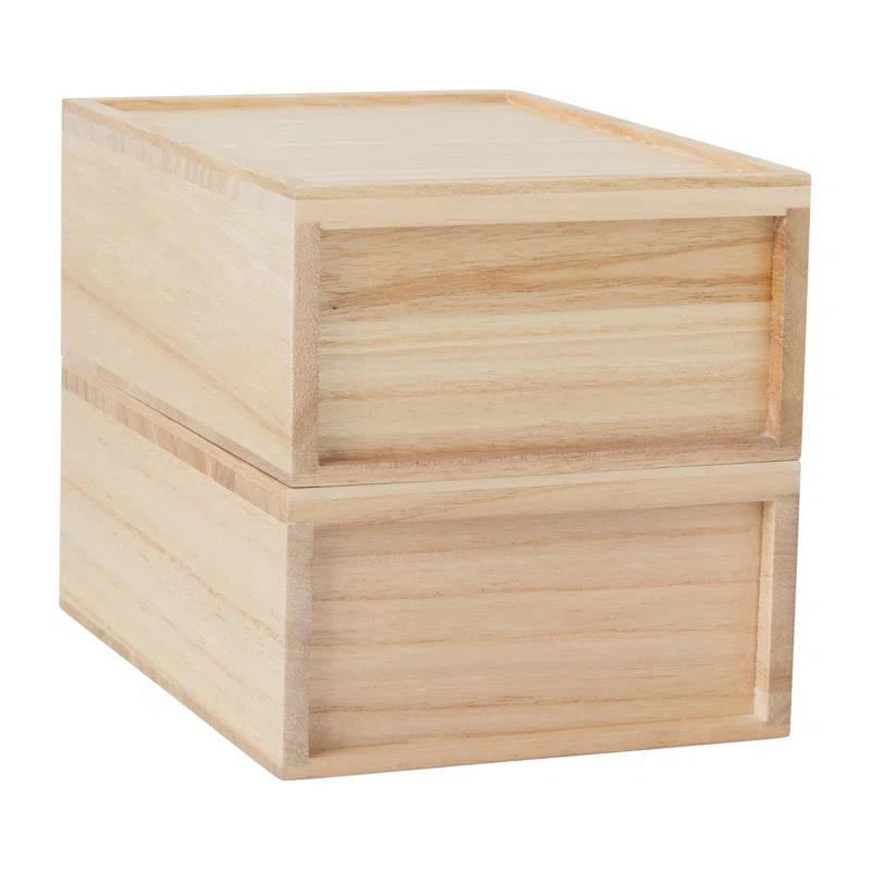 Martha Stewart Thomas Martha Stewart Wooden Storage Boxes With Pullout Drawers (Set of 2)