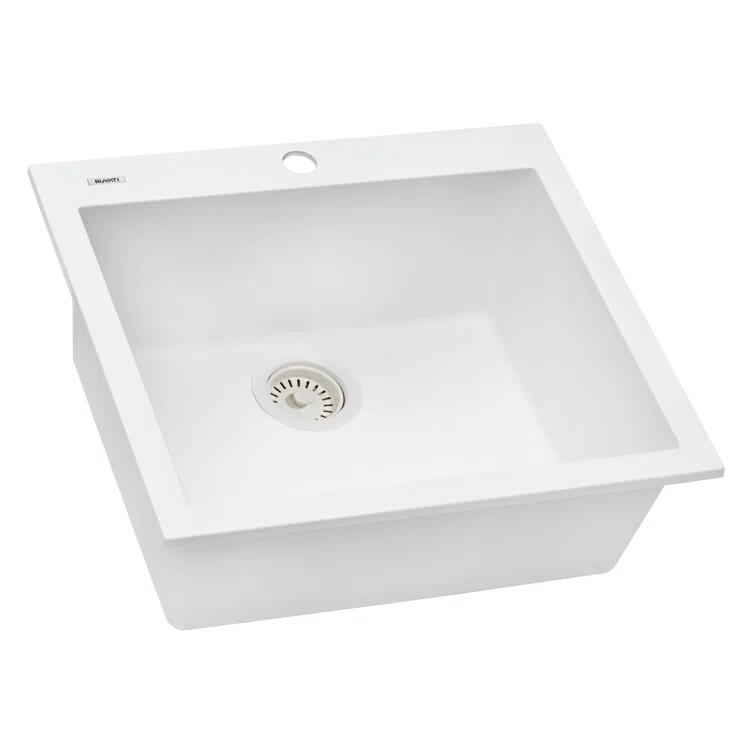 Ruvati Ruvati epiGranite Drop-in Topmount Granite Composite Kitchen Sink RVG1022WH