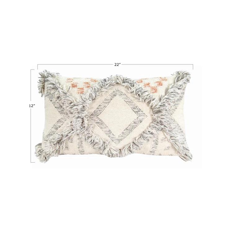 Creative Co-Op Fringed Throw Pillow
