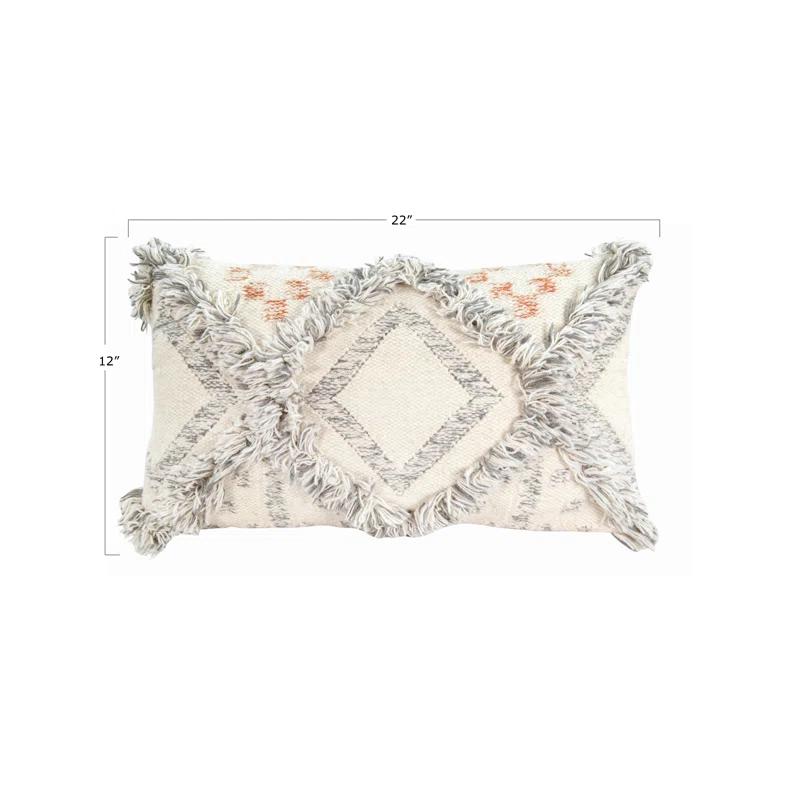 Creative Co-Op Fringed Throw Pillow