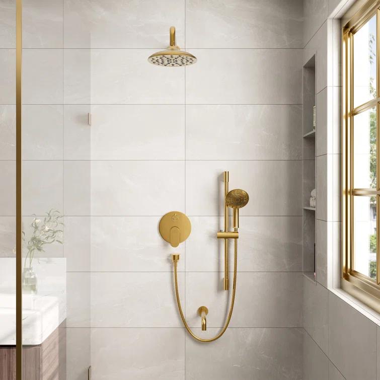 mondawe Calliope Wall Mounted 3 Function Retro Shower System with 3 Setting Handheld MD-A3815-BG3