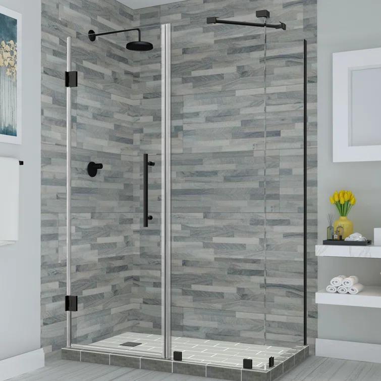 Aston Bromley 72" H Semi-Frameless Rectangle Reversible Shower Enclosure SEN967EZ-ORB-582232-10