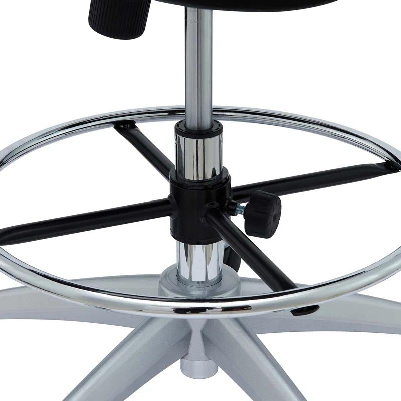 Modway Modway Attainment Vinyl Drafting Chair - Drafting Stool With Flip-Up Arm