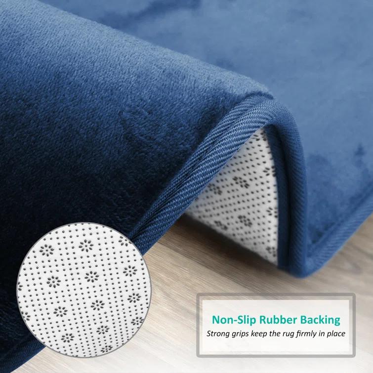 Clara Clark Ultra Soft and Absorbent Memory Foam Bath Rug Set with Non-Slip Backing