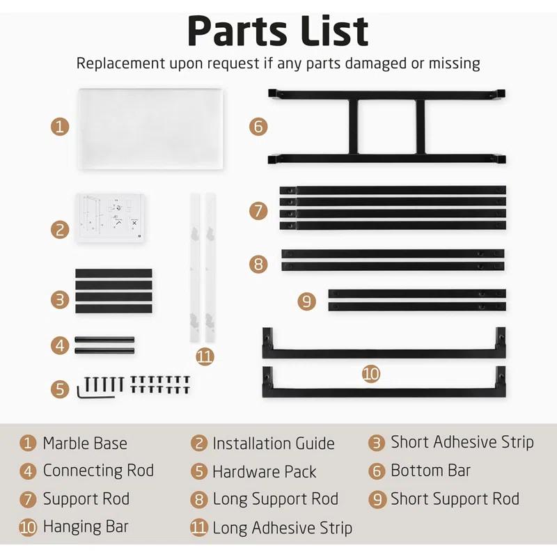 Hokku Designs Standing Towel Racks For Bathroom With Heavy Marble Base, 38" H Towel Rack Stand For Bathroom 2-Tier, Blanket Rack For Bathroom Floor, Matte Black