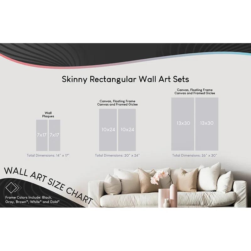 Neutral Opaque Cascading Leaves 2 Piece Giclee Art Set by Albert Koetsier