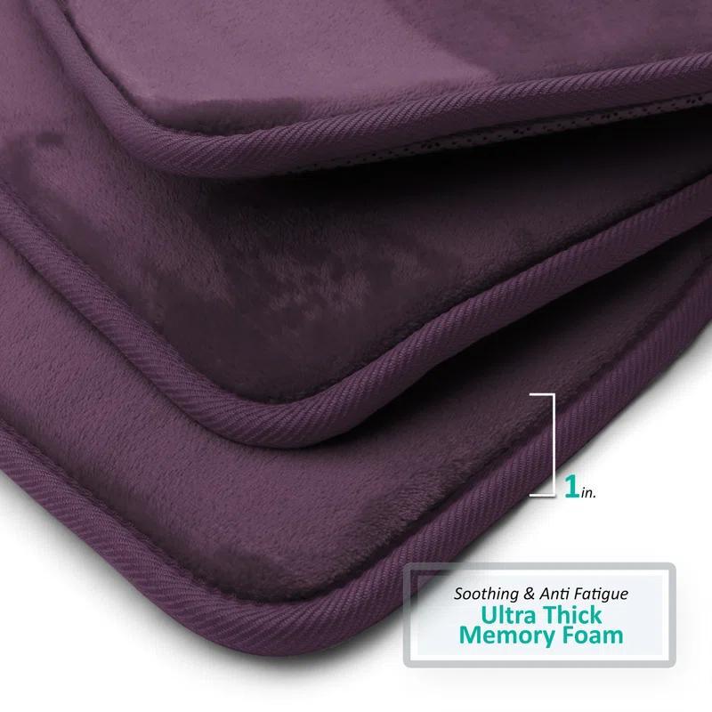 Aighan 3 Piece Ultra Soft and Absorbent Memory Foam Bath Rug Set with Non-Slip Backing