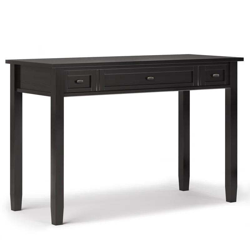 Simpli Home Warm Shaker 48"W Solid Wood Desk, Transitional Style with Keyboard Tray