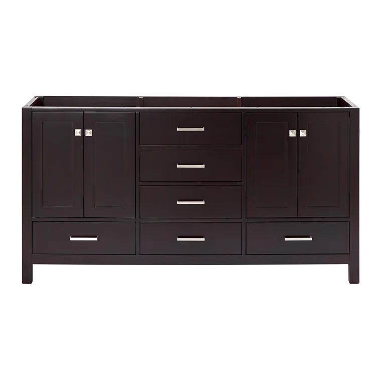 Ariel A067d-Bc Cambridge 66" Double Free Standing Vanity Cabinet Only - Brown