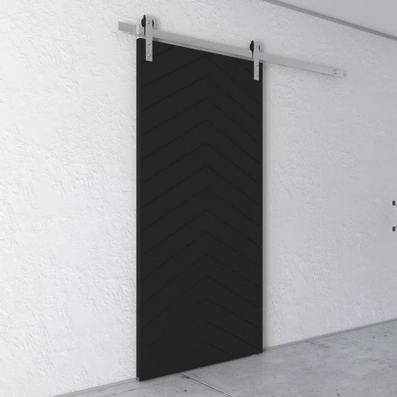 Urban Woodcraft 40'' x 83'' Solid Wood Paneled Painted with Installation Hardware Kit Barn Door
