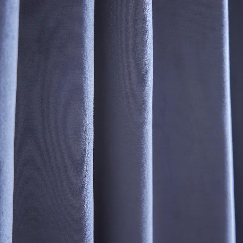 Martha Stewart Lucca Velvet Solid Max Blackout Rod Pocket Curtain Panel Pair (Set of 2) (Set of 2)