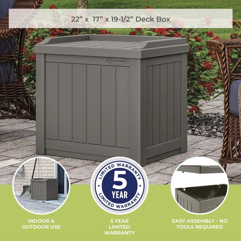 Suncast Suncast 22 Gallon Water Resistant Deck Box with Storage Seat