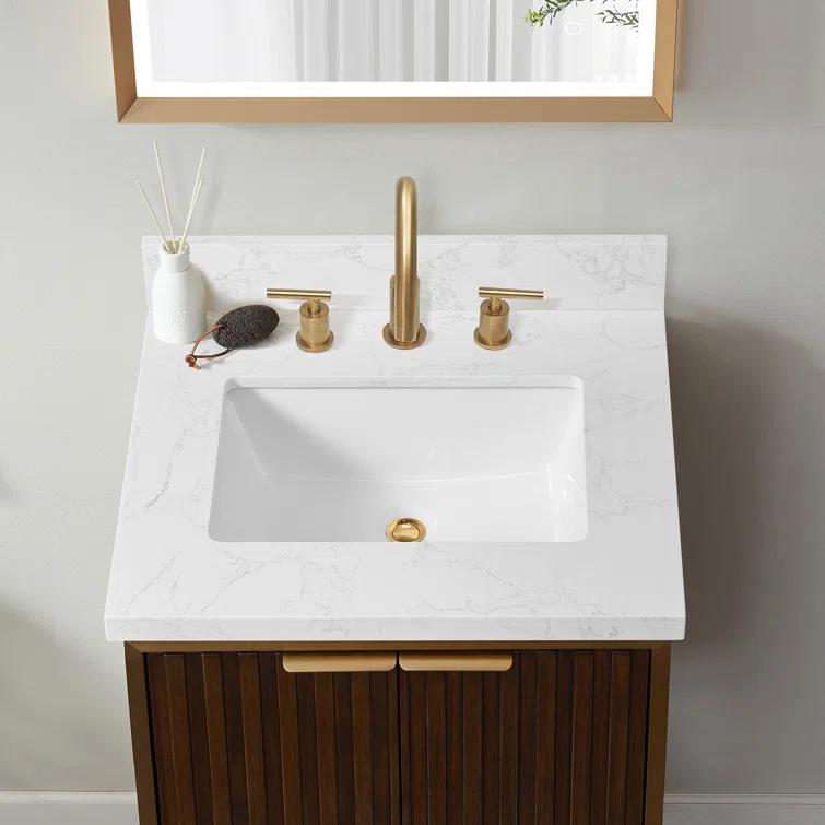 Vinnova Jaen 25'' Stone Single Bathroom Vanity Top with Sink