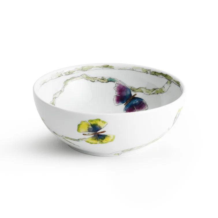 Multicolor Ceramic Butterfly Print Cereal Bowl