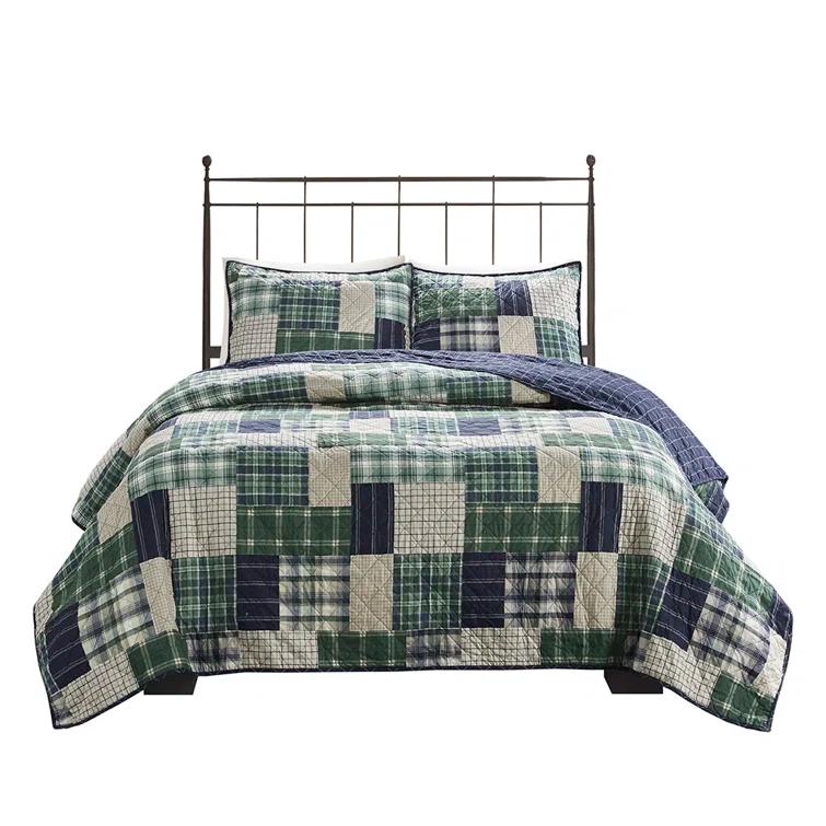 Madison Park Timber 3 Piece Reversible Printed Quilt Set