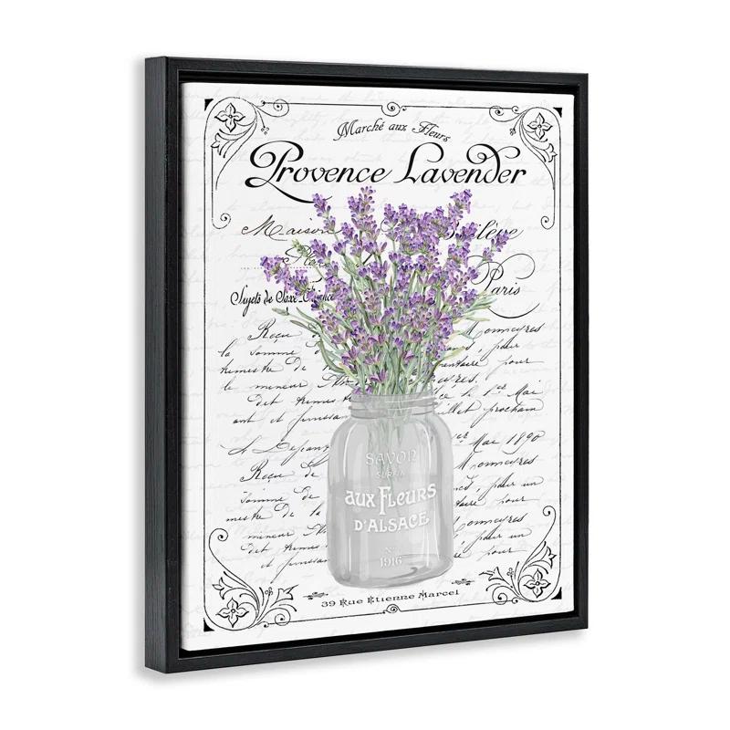 " Lavender Sprigs Bouquet Ornate French Script Motif " by Lettered And Lined