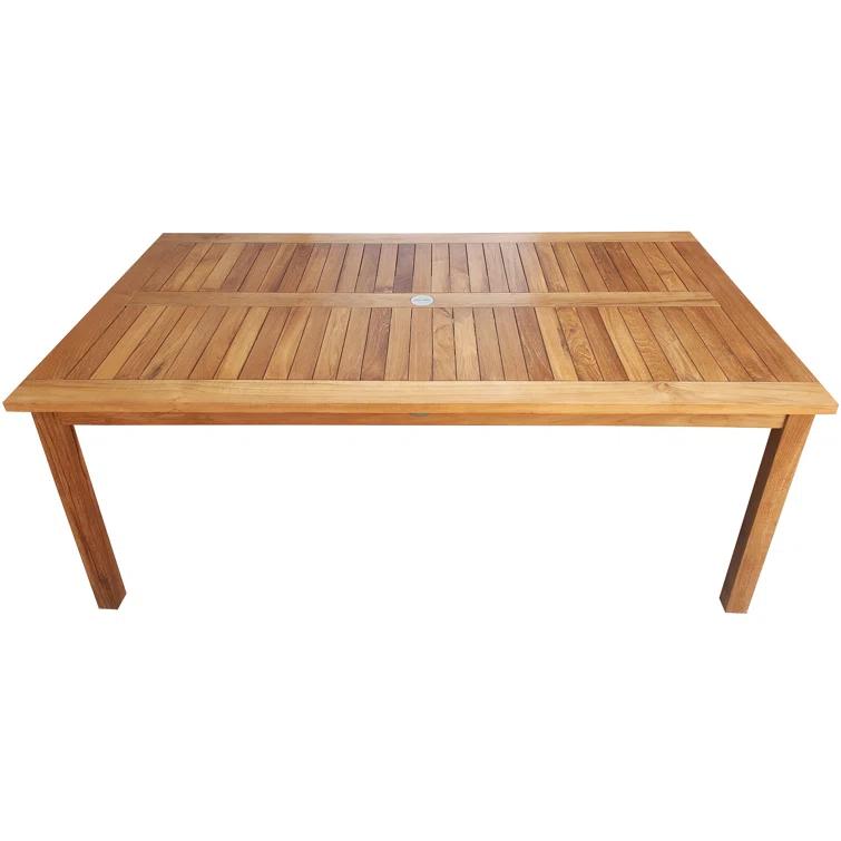 Chic Teak Amily 4 - Person Teak Wood Patio Dining Set with Rectangular Table