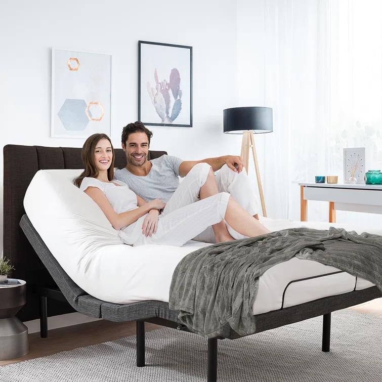 Clara Clark Clara Clark Massaging Zero Gravity, Zero Clearance Adjustable Bed with Wireless Remote, USB Ports & LED Lights