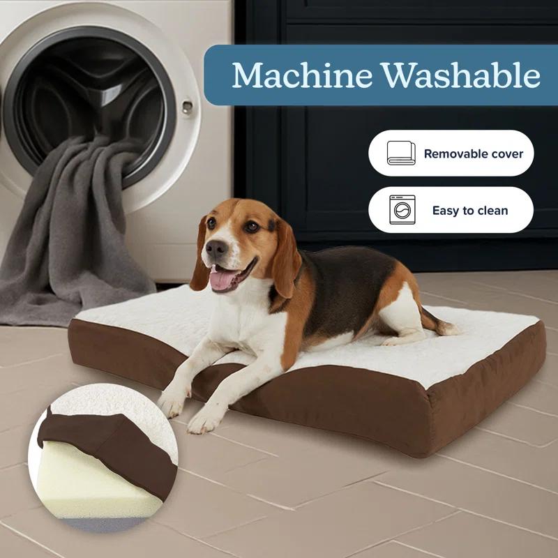 PETMAKER Orthopedic Dog Bed - Memory Foam Crate Mat with Machine Washable Cover