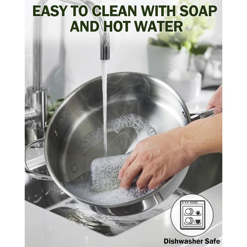 Cooks Standard Cooks Standard Classic 5 QT 11 inch Stainless Steel Saute Pan Frying Pan Skillet with Lid