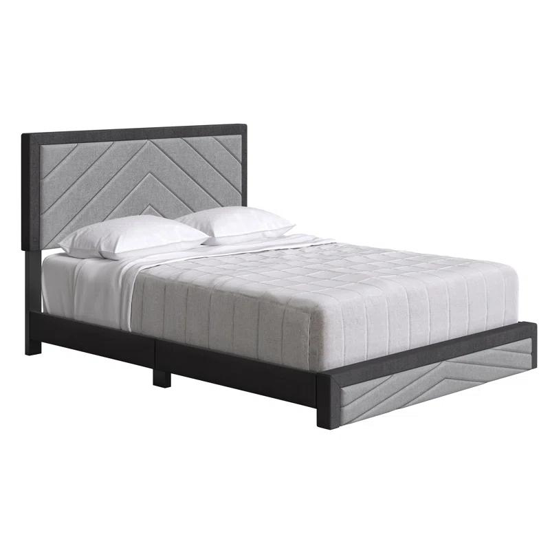 Boyd Sleep Barcelona Linen or Faux Leather Upholstered Platform Bed Frame with Adjustable Headboard, Heavy Duty Slat Support System, No Box Spring Required - Boyd Sleep