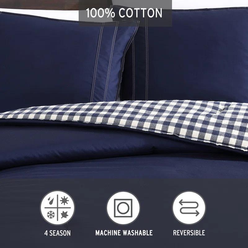 Eddie Bauer Eddie Bauer Kingston Navy Cotton Reversible Comforter Set