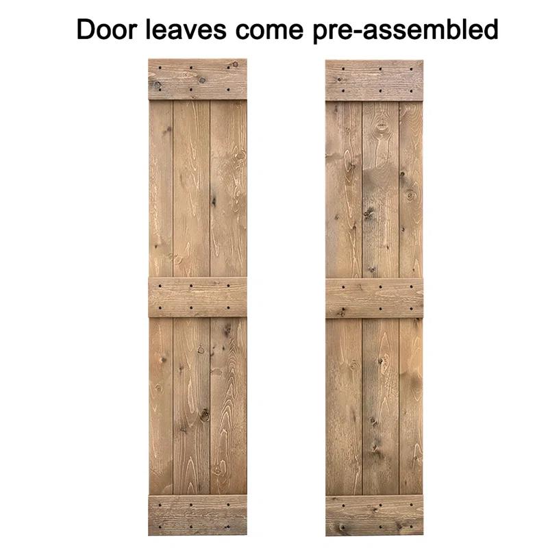 Calhome 84'' Solid Wood Barn Doors Painted Bi-Fold Door