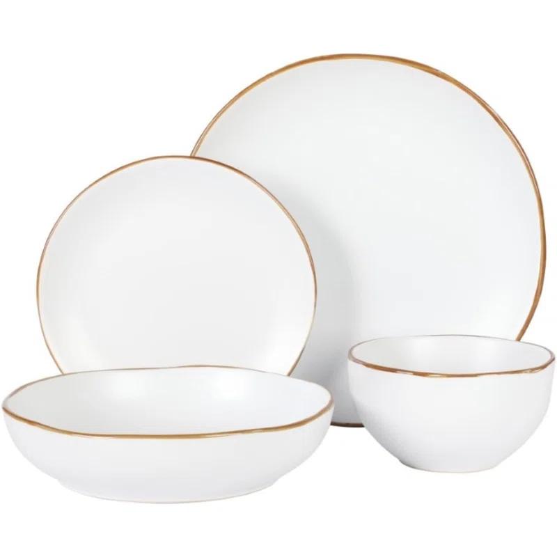 Gibson Home Gibson Home Hazeltine 16 Piece Plates and Bowls Dishes Stoneware Dinnerware Set