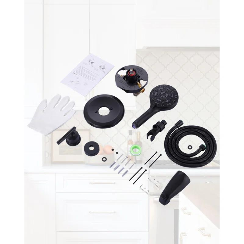 ARCORA AR9101400D Single Handle 7-Spray Tub & Shower Faucet Set 1.8 GPM Handheld Shower With Brass Rough-In Valve