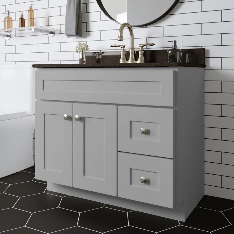 Design House Brookings 36 Inch Bathroom Vanity, Ready to Assemble, Solid Wood, Sherwin Williams – Design House, 587097