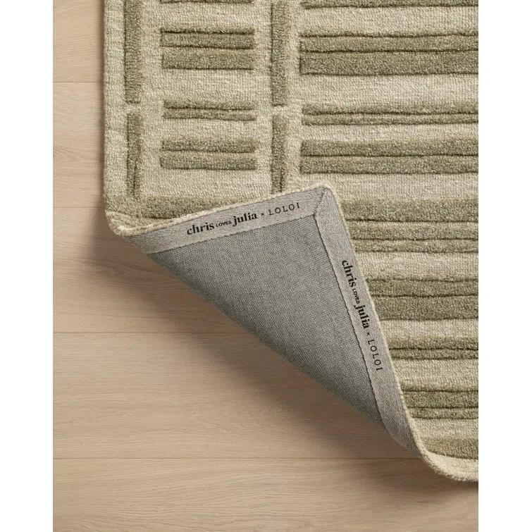Bradley II Hand-Tufted Wool Rug by Chris Loves Julia x Loloi - Sage and Olive / 2'6" x 7'6" Runner