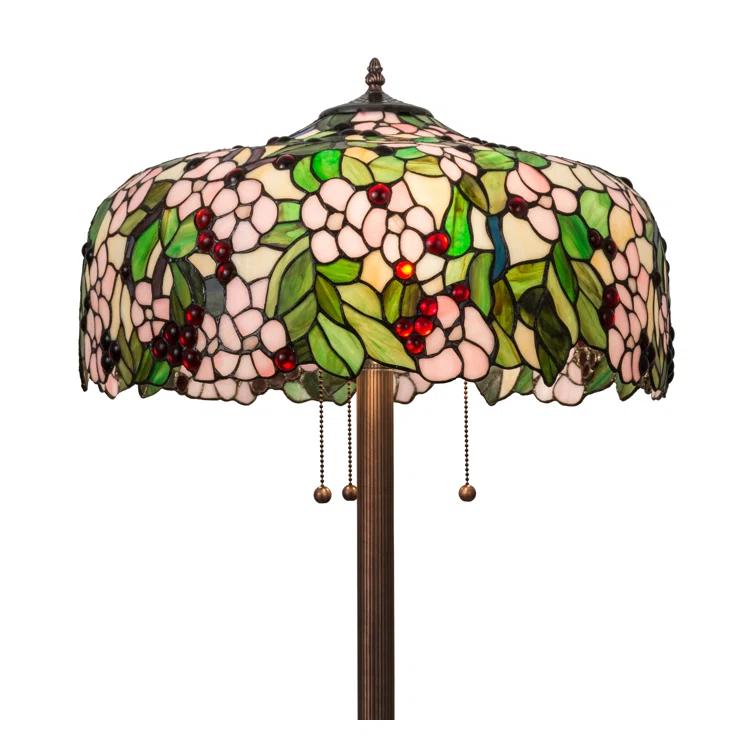 Meyda Lighting 63"H Tiffany Cherry Blossom Floor Lamp
