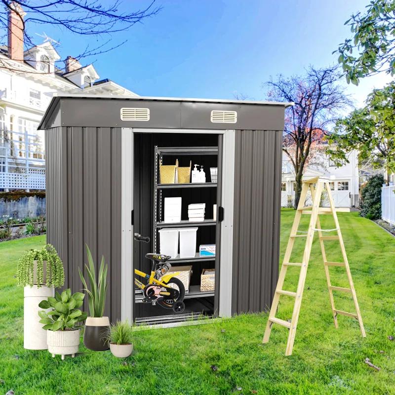 wendeway 6Ft X 4Ft Outdoor Metal Storage Shed