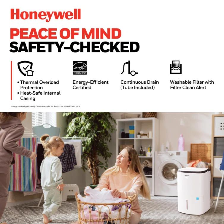Honeywell Honeywell 50 Pints Per Day Dehumidifier With Built-in Pump for Rooms Up to 4000 Sq Ft