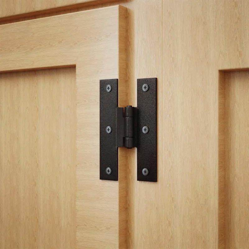 Black Wrought Iron Cabinet H Hinge 3.5" H 1/4" Offset Door Hinge
