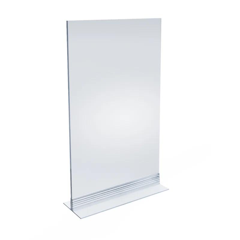 Clear Acrylic Double Sided Sign Holder 8.5" x 14" Vertical/Horizontal with T Strip, 10-Pack (Set of 10)