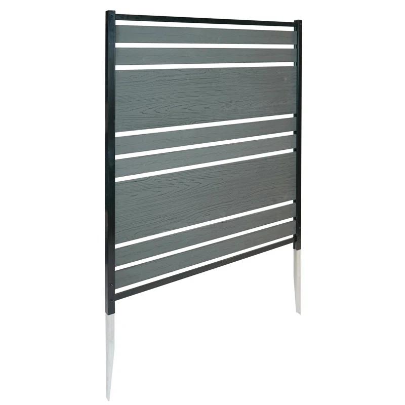 Enclo 48in H x 40in W (2 Panels) No Dig Enclo Vienna Charcoal Color Woodtek Privacy Screen, Outdoor Vinyl Privacy Fence Panel, Privacy Wall for Trash Cans & Air Conditioner Fence, Patio Privacy Screen, EC18018