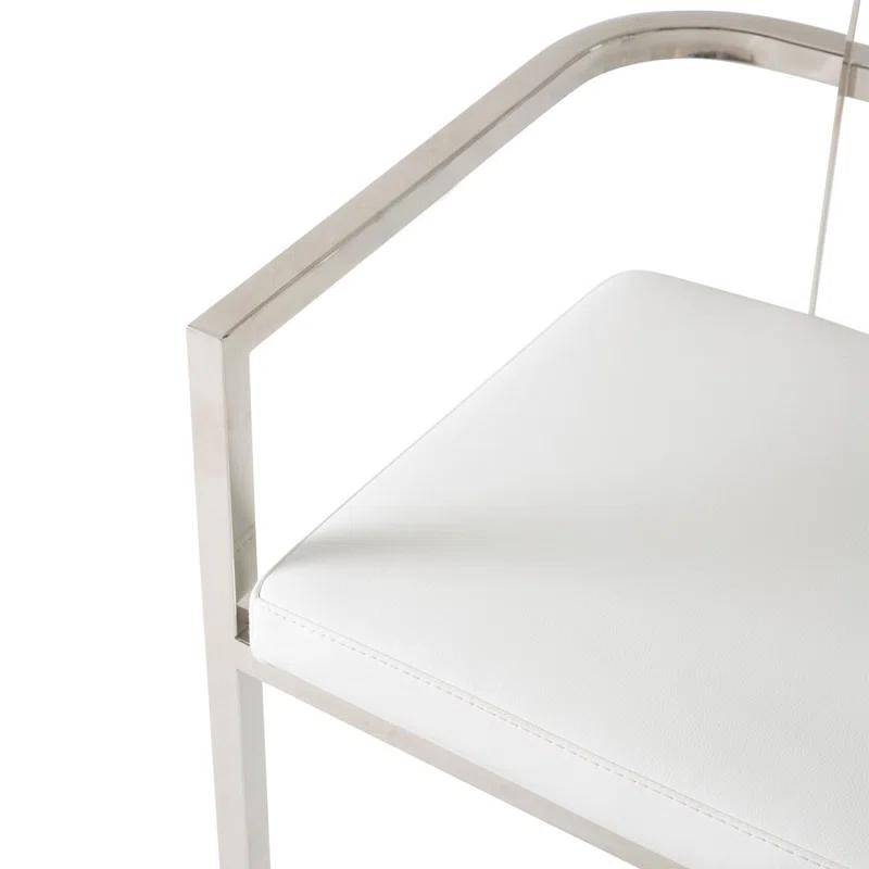 Michael Amini State St. Arm Chair in Satin White