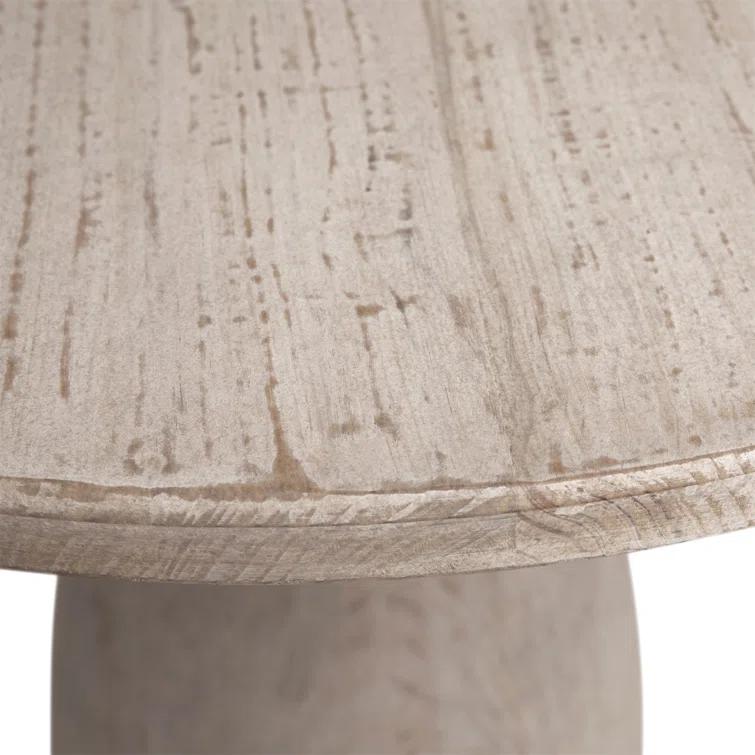 36" White Reclaimed Wood Round Dining Table