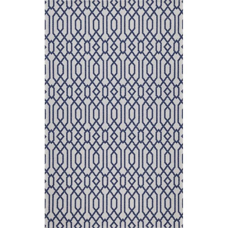 Martha Stewart Rugs Martha Stewart Cotton Geometric Rug in Blue/Gray