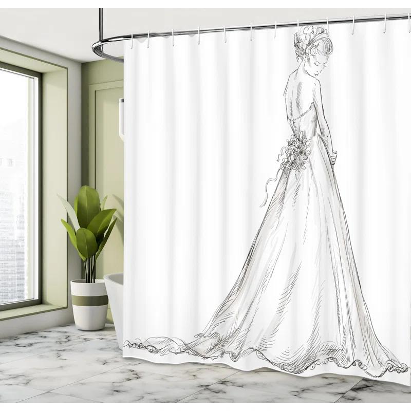 Ambesonne Shower Curtain with Hooks Included